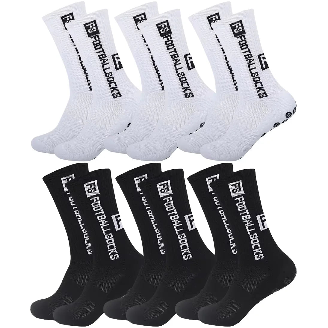 Pack de Calcetines Técnicos Antideslizantes para Fútbol y Deporte (3 o 6 Pares)